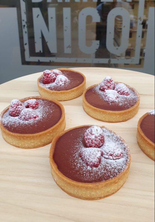 Tartelette pure chocolade/framboos